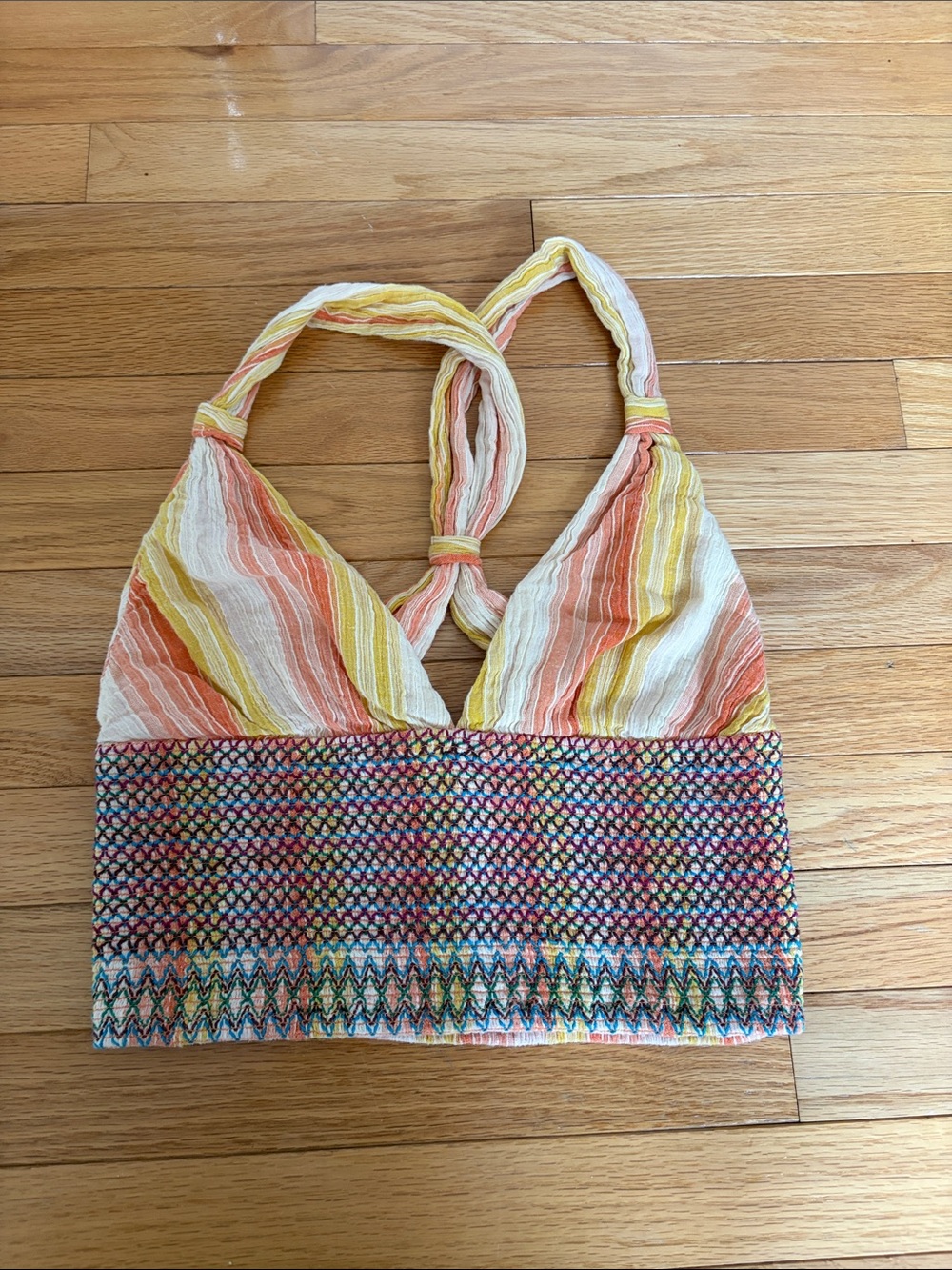Anthropologie Striped Multicolor Halter Crop Top - Women